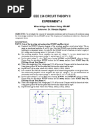 Eee 224 Circuit Theory Ii Experiment 4: Wien-Bridge Oscillator Using OPAMP Instructor: Dr. Hüseyin Bilgekul