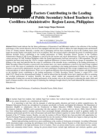 Desirable Factors Contributing To The Leading Performance of Public Secondary School Teachers in Cordillera Administrative Region-Luzon, Philippines