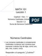 Números Cardinales (Introducción) y Suma de Números Cardinales Lección 1