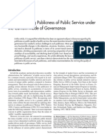 The Diminishing Publicness of Public Service Under The Current Mode of Governance