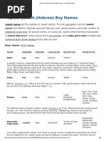 Popular Jewish (Hebrew) Boy Names - Lifecycle Events