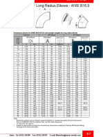 Dimensions (Based On ASME/ANSI B16.9) and Example Weights For Long Radius Elbows