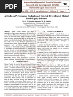 A Study On Performance Evaluation of Selected Diversifing of Mutual Funds Equity Schemes