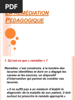 La Remédiation Pédagogique