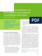 Orthodontic Considerations in The Evaluation and Treatment of Dentofacial Deformities