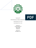 Experiment #3 Isothermal Reaction in A Plug Low Tubular Reactor Date Performed: Jan. 20, 1014 Date Submitted: Feb. 4, 2014