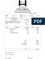 Udaipur Hotel Bill