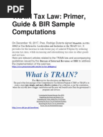 TRAIN Tax Law: Primer, Guide & BIR Sample Computations