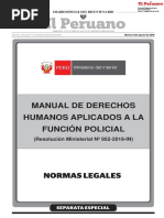 Aprueban El Manual de Derechos Humanos Aplicados A La Función Policial