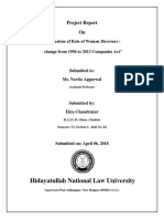 Hidayatullah National Law University: Project Report On