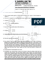 Maths Notes Xii Determinants Board Exam Imp QUESTION)