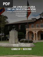 Hacia Una Cultura de La Investigación. G. MODERNO