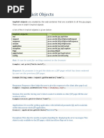 JSP Implicit Objects