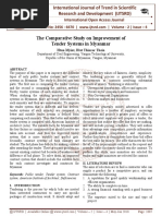 The Comparative Study On Improvement of Tender Systems in Myanmar