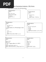 Computer Programming (Assignment - VIII) : Pointers