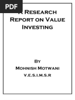 A Research Report On Value Investing