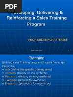 Developing, Delivering & Reinforcing A Sales Training Program