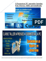 Curso Presencial Formatear PC Aprender Instalar Windows 7 Ó 10 en 3 Horas