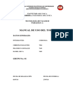 Manual de Uso Del Torno