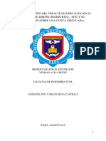 Demostración Del Peralte, Radio Mínimo y Su Transición Sobre Una Curva Circular Dado en El Manual de Carreteras Diseño Geométrico MTC