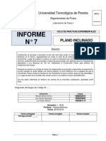 Informe N°7 Plano Inclinado