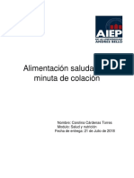 Alimentación Saludable y Minuta de Colación