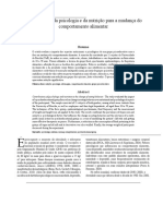 Contribuições Da Psicologia e Nutrição para A Mudança Do Comportamento Humano