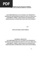 Las Atribuciones Que La Ley Le Otorga A Los Juzgados de Sentencia de Adolescentes en Conflicto Con La Ley Penal en El Conocimiento