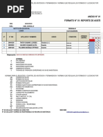 Formato de Record de Asistencia para Ii - Ee