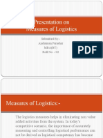 Presentation On Measures of Logistics: Submitted By:-Anshuman Parashar Mba (BT) Roll No. - 02