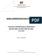 Bases Administrativas Generales: "Taller de Mantenimiento Industrial Y Galpón Vrea, en Sede Viña Del Mar - U.T.F.S.M"