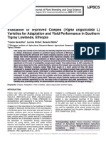 Evaluation of Improved Cowpea (Vigna Unguiculata L) Varieties For Adaptation and Yield Performance in Southern Tigray Lowlands, Ethiopia