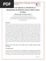 Chemical and Physical Properties of Perlite