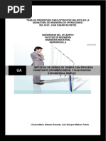 Métodos de Series de Tiempo Con Proceso Constante