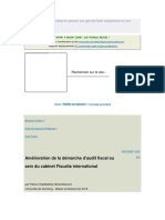 Amélioration de La Démarche D'audit Fiscal Au Sein Du Cabinet Fiscalia International