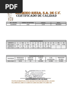 Certificado de Calidad 1018 (Cold Roll)