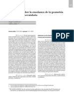 Reflexiones de La Enseñanza de Geometria en Primaria Y Secundaria