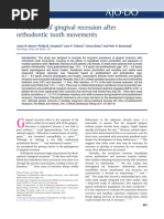 Prevalence of Gingival Recession After Orthodontic Tooth Movements