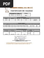 Certificado de Calidad 4140T