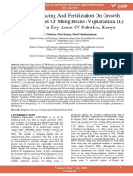 Effects of Spacing and Fertilization On Growth and Grain Yields of Mung Beans Vignaradiata L Wilckzeck in Dry Areas of Subukia Kenya