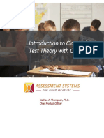 Introduction To Classical Test Theory With CITAS: Nathan A. Thompson, PH.D