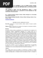 Lo Empírico Y Lo Teórico: ¿Una Clasificación Válida Cuando Se Trata de Los Métodos de La Investigación Científica?