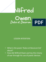 Wildred Owen Dulce Et Decorum Est Group Work Activity