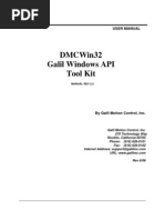 Dmcwin32 Galil Windows Api Tool Kit: User Manual