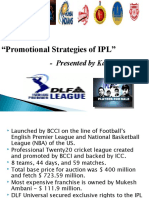 "Promotional Strategies of IPL": - Presented by Kalai