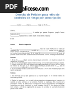 Derecho de Peticion Retiro de Centrales Riesgo Prescripcion