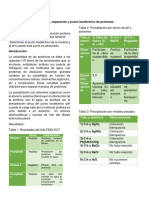 Separación, Precipitación de Proteínas y Punto Isoeléctrico