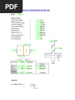 Design of Singly Reinforced Beam: Input Data