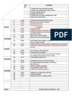 Calendario de Segundo de Catequesis Eucaristia