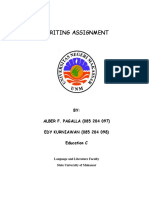 Writing Assignment: BY: ALBER F. PAGALLA (085 204 097) EDY KURNIAWAN (085 204 098) Education C